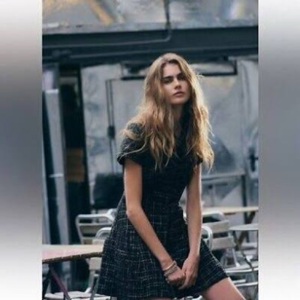 Classic Black and White Plaid Dress